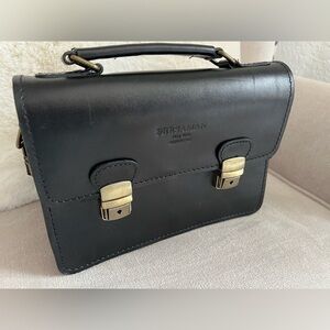 Persaman New York Catrice Leather Satchel Bag Black
